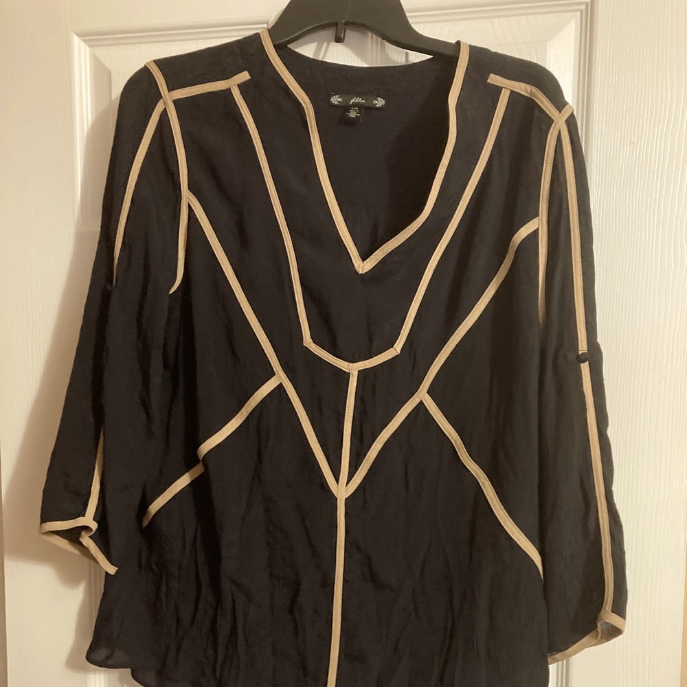 Black and beige top